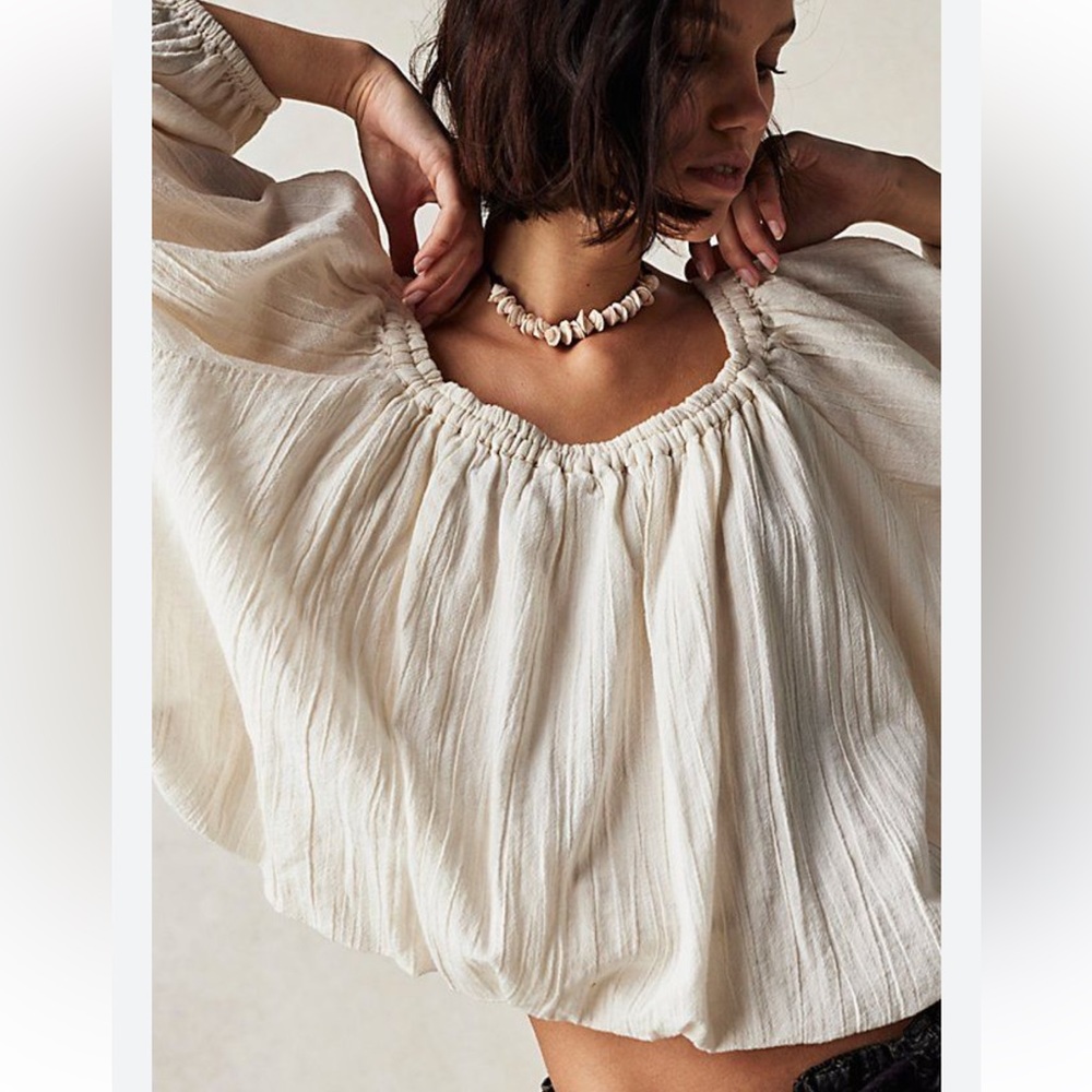 Free People Cream Blouse